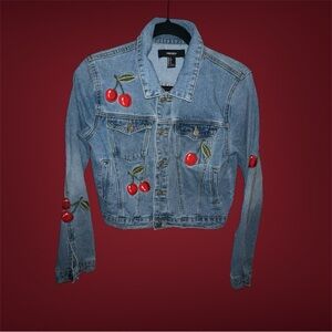 F21 Jacket with Red Cherries